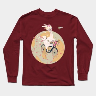Llama on a bicycle Long Sleeve T-Shirt